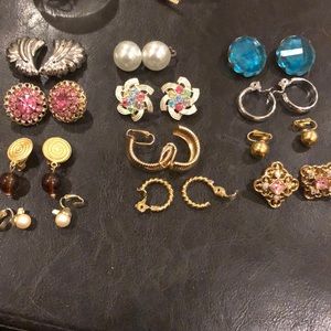 Lot of vintage clip on earrings